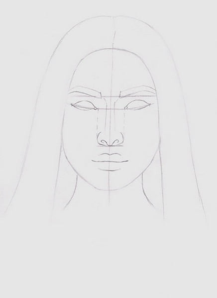 Wstępnie naszkicowane twarz kobiety
